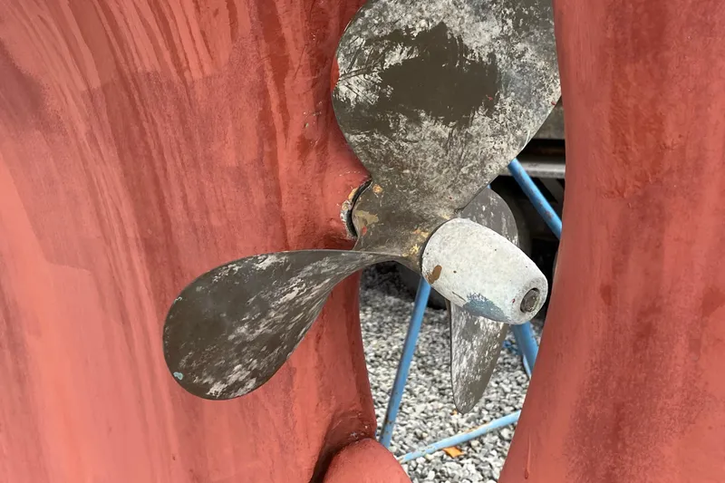 Slide: The Image of Propeller of a 1972 Bristol 40 sailboat, showing wear and patina. - 7