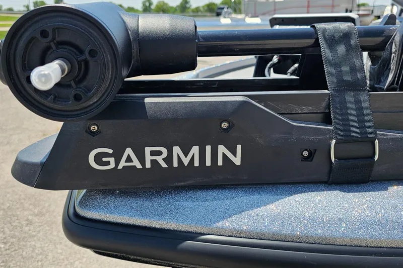 Slide: The Image of Garmin device mounted on a 2026 Nitro Z18 Pro boat. - 2