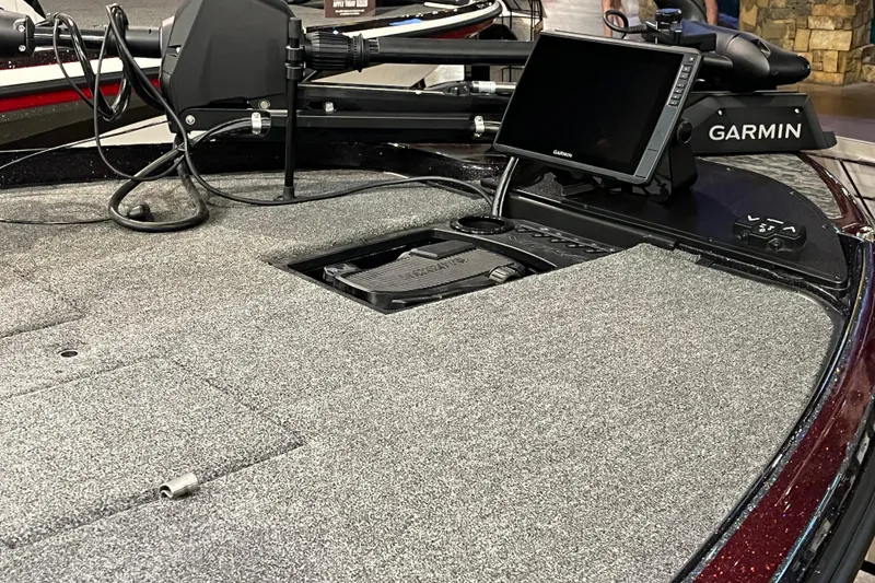 Slide: The Image of 2026 Nitro Z21 XL Pro boat deck with Garmin navigation system. - 6