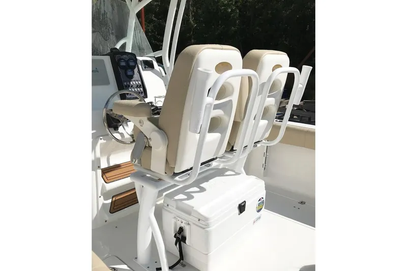 Slide: The Image of Manufacturer Provided Image: 2018 Sea Fox 266 Commander boat cockpit with dual seats and cooler. - 12