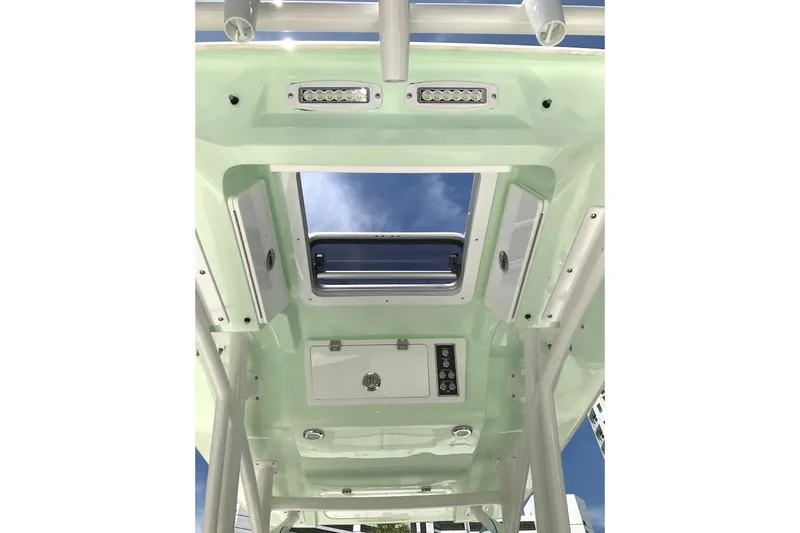 Slide: The Image of Manufacturer Provided Image: 2018 Sea Fox 266 Commander boat T-top with electronics and storage compartments. - 13