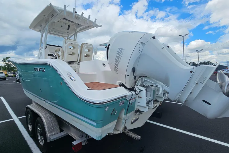 Slide: The Image of 2018 Sea Fox 266 Commander boat on trailer with Yamaha outboard motor. - 5