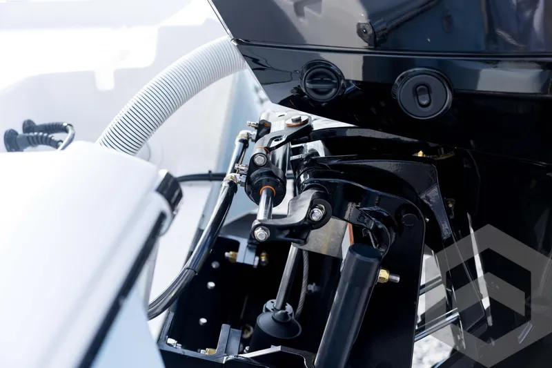 Slide: The Image of Close-up of 2026 Tidewater 2410 Bay Max boat engine components. - 24