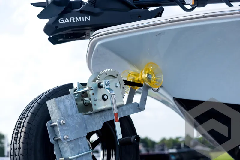 Slide: The Image of Close-up of 2026 Tidewater 2410 Bay Max boat trailer with Garmin equipment. - 31