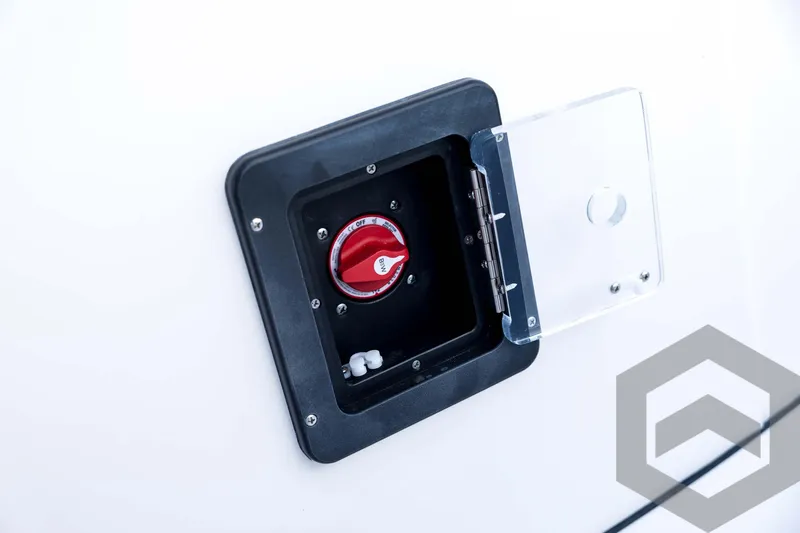 Slide: The Image of Battery switch compartment on 2026 Tidewater 2410 Bay Max boat. - 52