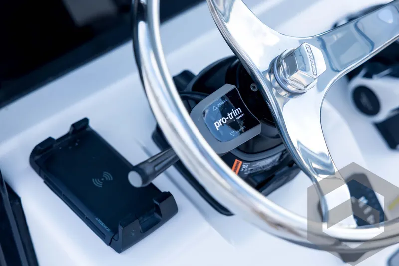 Slide: The Image of Close-up of 2026 Tidewater 2410 Bay Max steering wheel and controls. - 65