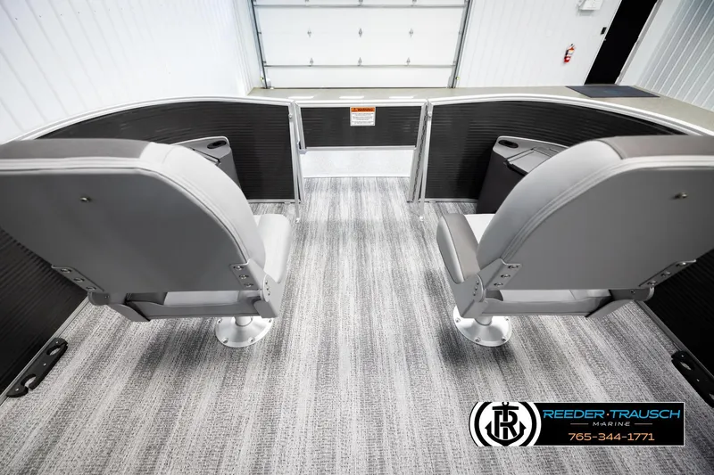 Slide: The Image of Interior of 2026 Bennington 168 SFSE pontoon boat with two gray seats. - 18