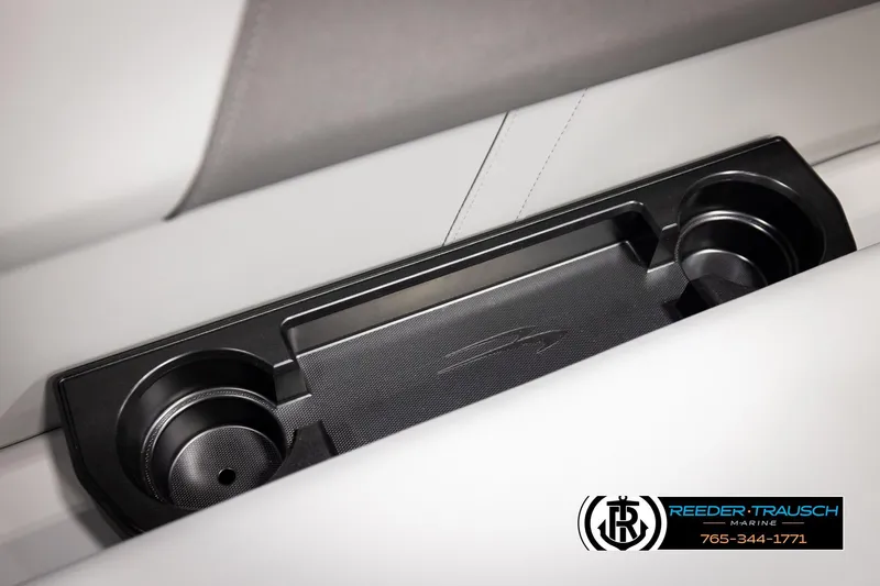Slide: The Image of 2026 Bennington 168 SFSE boat cup holders and storage compartment detail. - 44