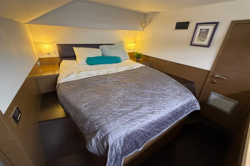 Slide: The Image of Cozy bedroom in 2015 Fountaine Pajot Summerland 40 LC yacht with modern decor. - 87