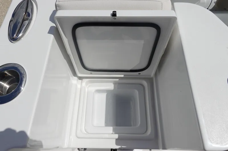 Slide: The Image of Open storage compartment on 2026 Sea Hunt Gamefish 27 Coffin Box boat. - 10