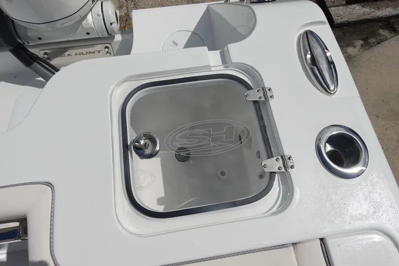 Slide: The Image of 2026 Sea Hunt Gamefish 27 Coffin Box with sleek design and storage features. - 11