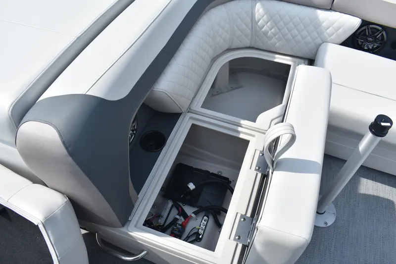 Slide: The Image of 2026 Godfrey Sweetwater SW 2286 C boat interior with open storage compartment. - 11