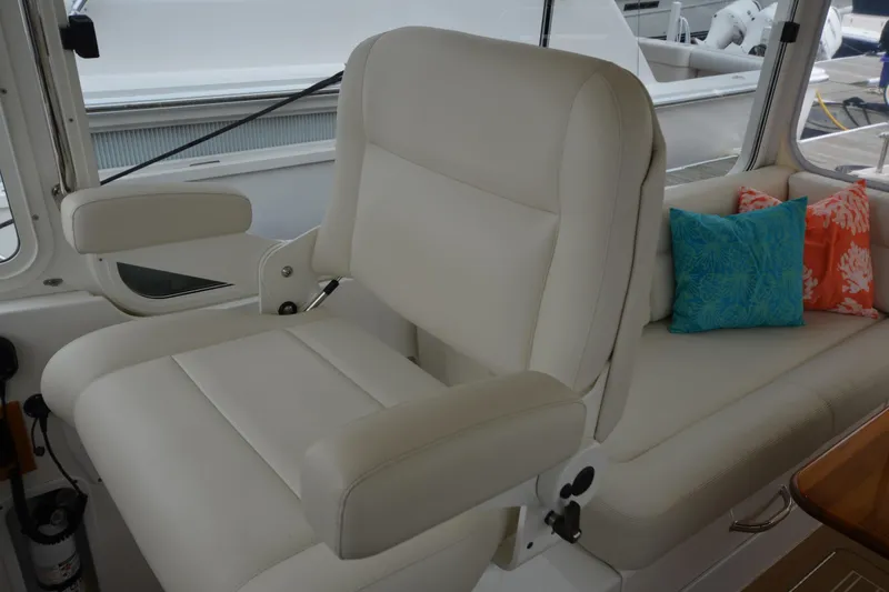 Slide: The Image of Luxurious seating on 2020 MJM 43z yacht with colorful cushions. - 22