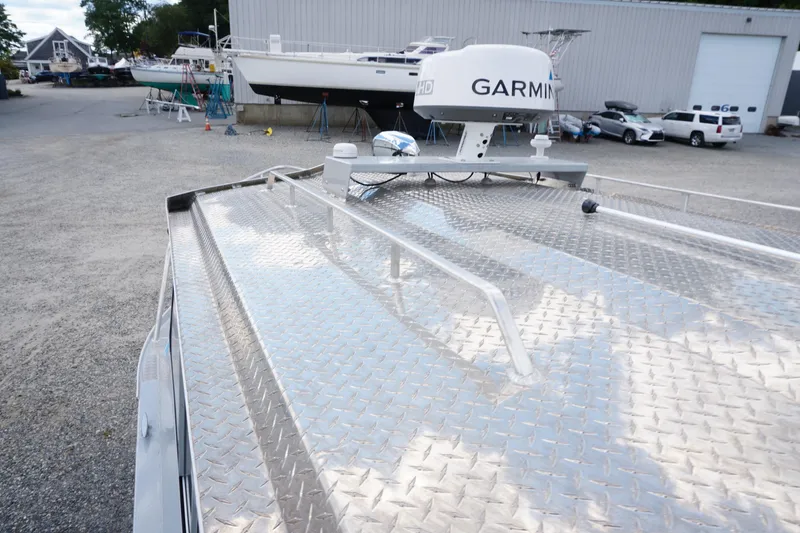 Slide: The Image of 2023 Weldcraft Ocean King 220 boat with Garmin radar on diamond plate deck. - 54