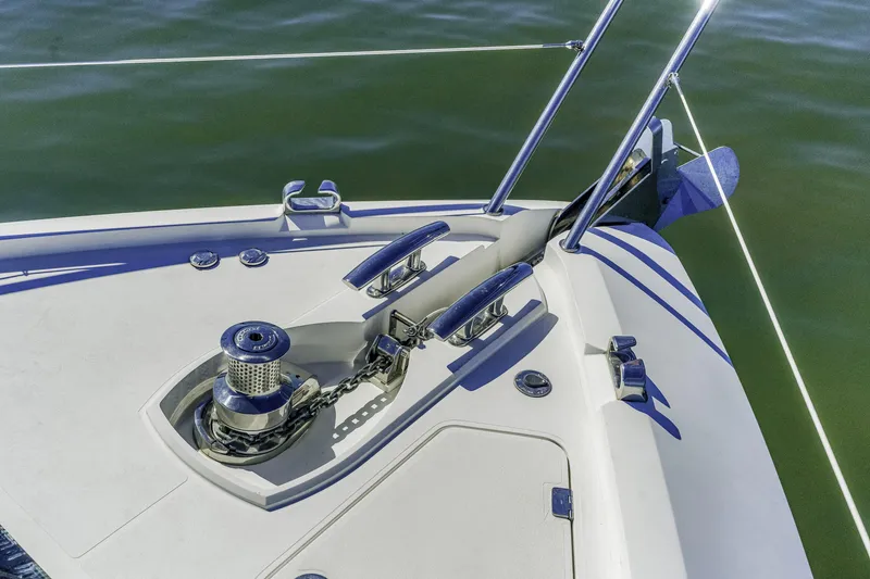 Slide: The Image of Bow of 2014 Sunseeker 68 Sport Yacht with anchor and winch system. - 13
