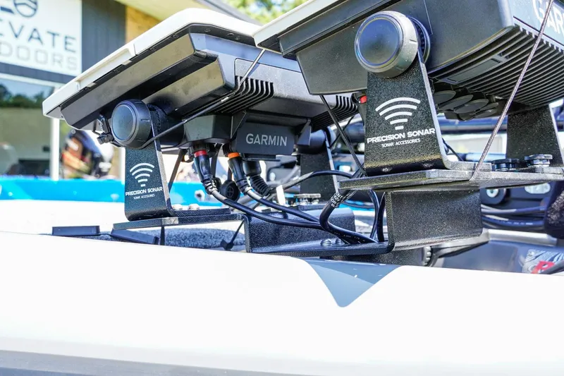 Slide: The Image of Close-up of Garmin sonar equipment on 2025 Bass Cat Puma STS boat. - 32
