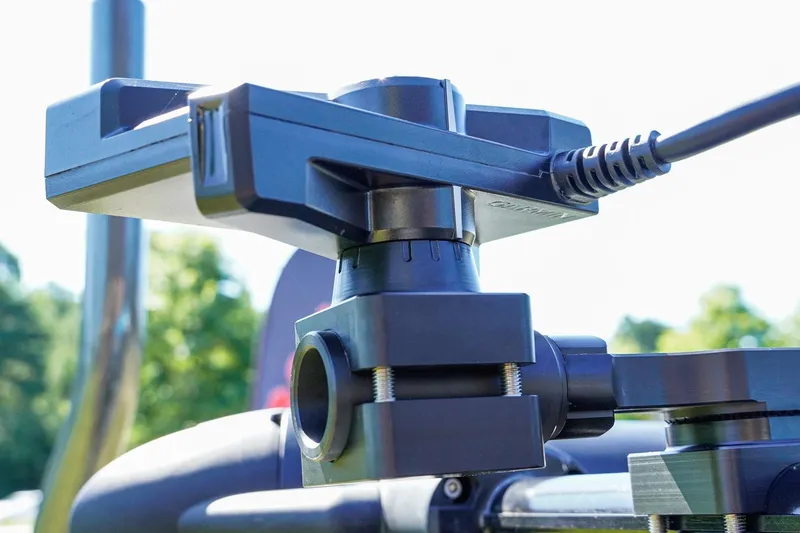 Slide: The Image of Close-up of 2025 Bass Cat Puma STS boat equipment with cable connection. - 34