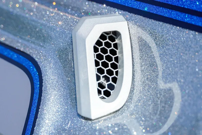 Slide: The Image of Close-up of 2025 Bass Cat Puma STS boat detail with hexagonal vent design. - 44