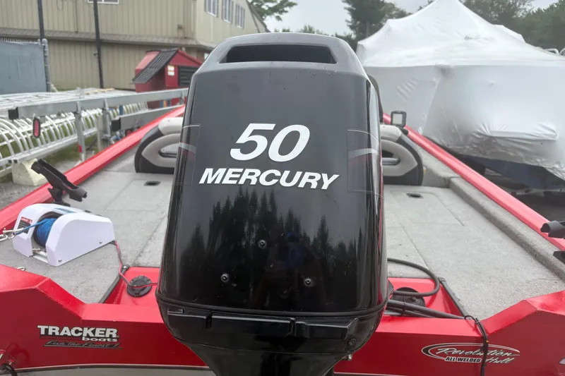Slide: The Image of 2008 Tracker Pro Team 175 TXW boat with 50 Mercury outboard motor. - 2