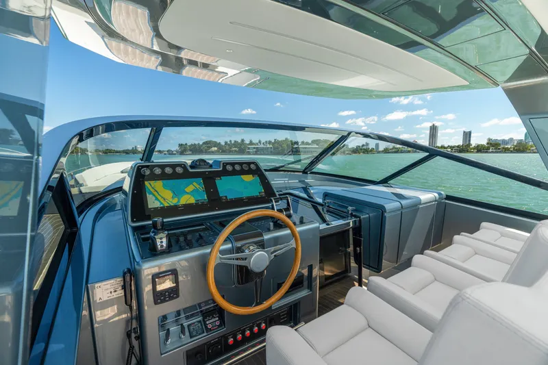 Slide: The Image of Luxurious 2024 CNM CONTINENTAL 54 SuperSport yacht cockpit with modern navigation system. - 32