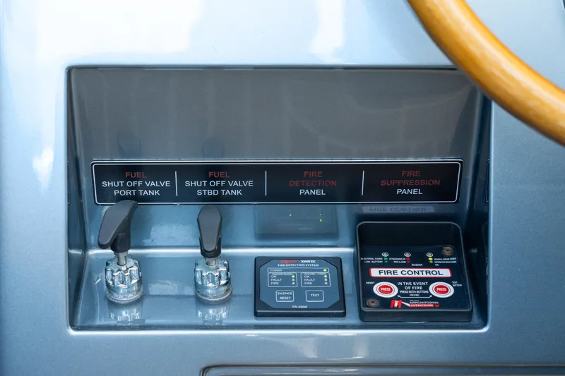 Slide: The Image of Control panel of 2024 CNM CONTINENTAL 54 SuperSport yacht with fuel and fire systems. - 37