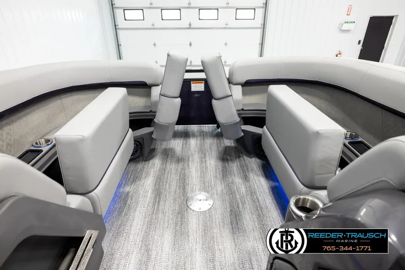 Slide: The Image of 2026 Bennington 22 MFBSE boat interior with luxurious seating and modern design. - 21