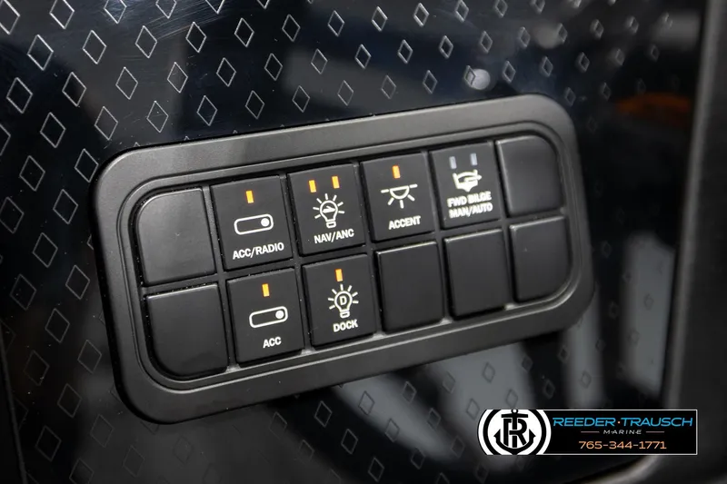 Slide: The Image of Control panel of 2026 Bennington 22 MFBSE boat with various function buttons. - 31