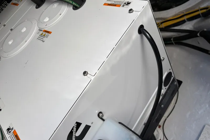 Slide: The Image of Engine compartment of 2021 Sabre 48 Salon Express with Cummins components. - 40