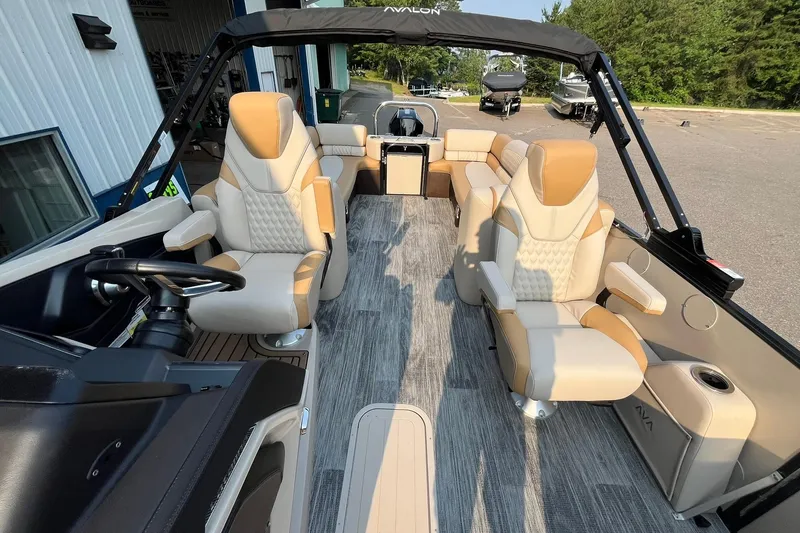 Slide: The Image of 2025 Avalon Catalina Quad Lounger interior with luxurious seating and modern design. - 10