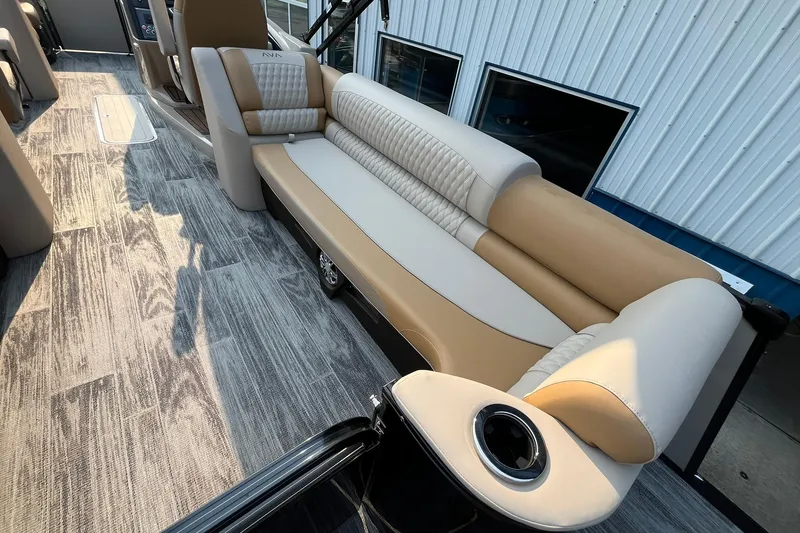 Slide: The Image of Luxurious seating on 2025 Avalon Catalina Quad Lounger with elegant upholstery and modern design. - 16