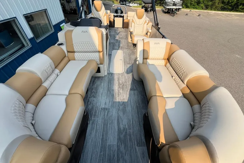 Slide: The Image of Luxurious 2025 Avalon Catalina Quad Lounger with spacious seating and elegant design. - 24