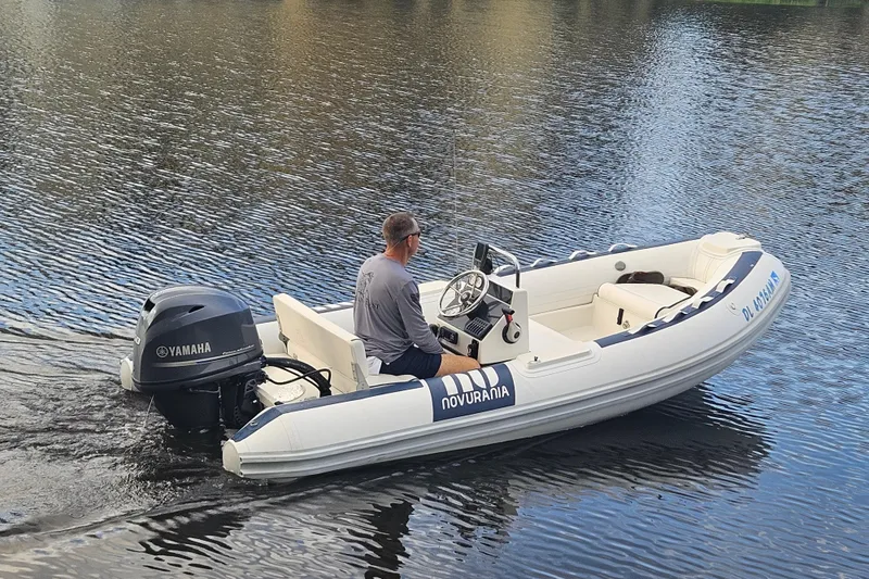 The Image of 2019 Novurania DL 400 boat with Yamaha engine on calm water. - 0