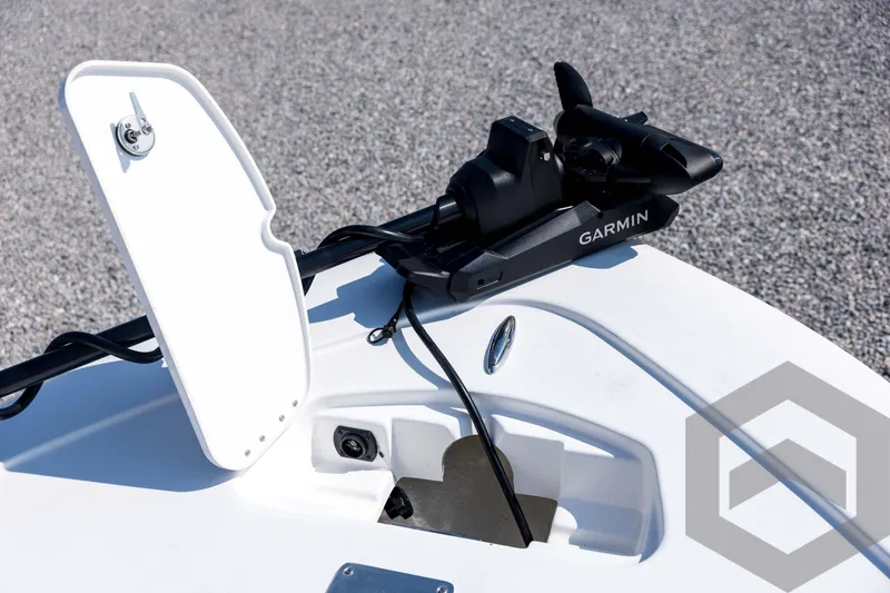 Slide: The Image of 2026 Tidewater 2410 Bay Max boat with Garmin equipment on deck. - 12