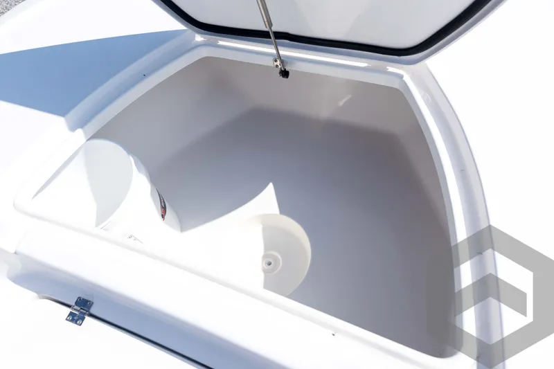 Slide: The Image of Open storage compartment on 2026 Tidewater 2410 Bay Max boat. - 16