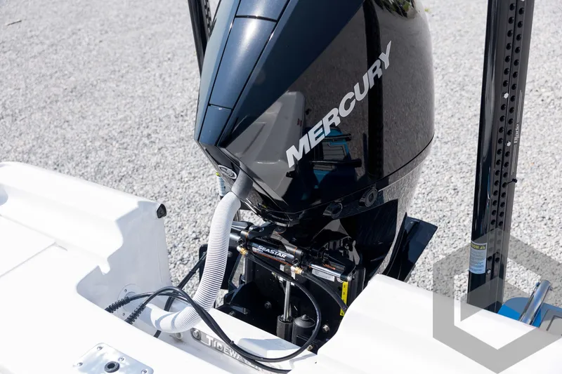 Slide: The Image of 2026 Tidewater 2410 Bay Max boat with Mercury engine, detailed view. - 71