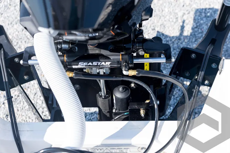 Slide: The Image of Close-up of 2026 Tidewater 2410 Bay Max boat engine components. - 72