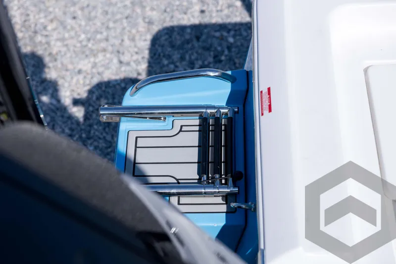 Slide: The Image of 2026 Tidewater 2410 Bay Max boat ladder and platform detail. - 73