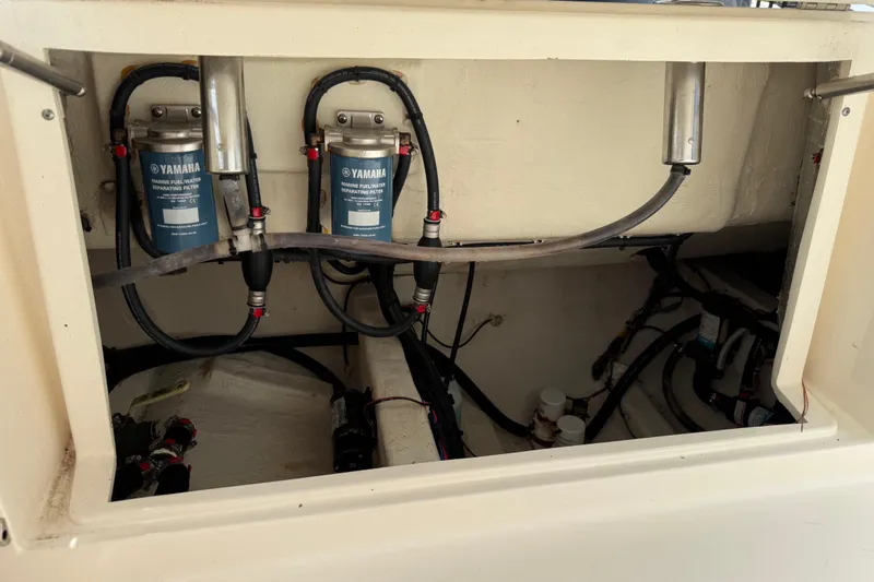 Slide: The Image of Yamaha fuel water separators in 2022 Cobia 240 Center Console boat. - 20