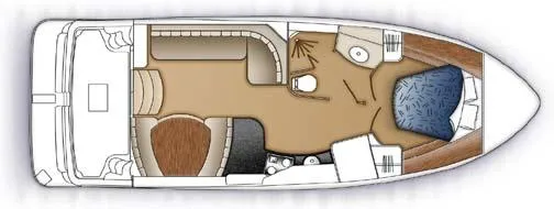 Slide: The Image of 2005 Carver 360 Mariner yacht floor plan, featuring spacious interior layout and amenities. - 23
