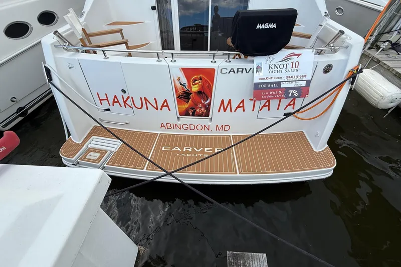 Slide: The Image of 2005 Carver 360 Mariner yacht named "Hakuna Matata" docked in Abingdon, MD. - 3