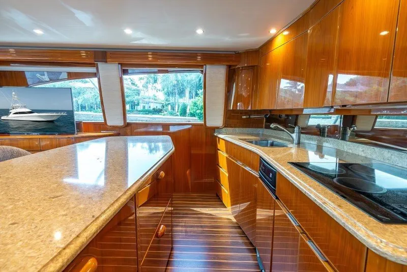 Slide: The Image of 2015 Viking 66 No Collars - Galley, Sink, Cooktop, Counter Space - 7