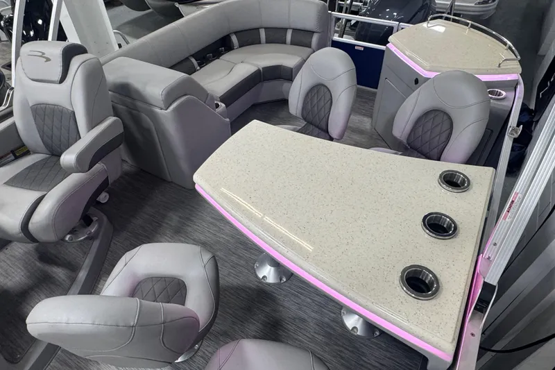 Slide: The Image of Interior of 2020 Bennington 23 SXPD boat with luxurious seating and modern design. - 17