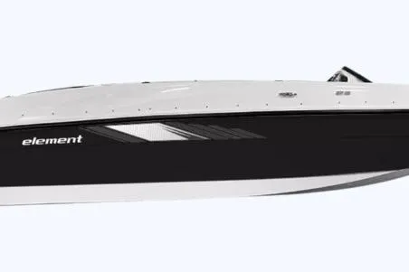 Slide: The Image of 2026 Bayliner Element E18 boat with cover in a storage facility. - 36