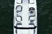 Slide: The Image of 2026 Bayliner Element E18 boat, sleek black and white design, side view. - 37