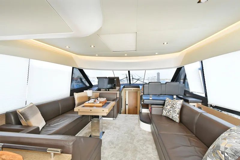 Slide: The Image of Luxurious interior of 2018 Prestige 560 Fly yacht with elegant seating and modern design. - 22