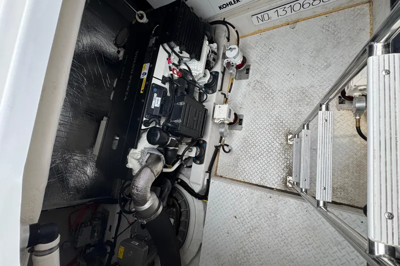 Slide: The Image of Engine room of 2019 Cruisers Yachts 42 Cantius with Volvo Penta components. - 19