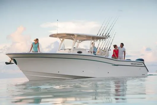 Slide: The Image of Manufacturer Provided Image: 2015 Grady-White Canyon 336 boat with people enjoying a calm sea. - 45
