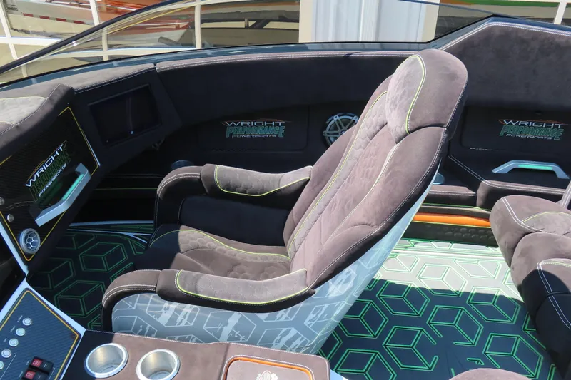 Slide: The Image of Luxurious interior of 2019 Wright Performance WP 360 boat with plush seating and modern design. - 11