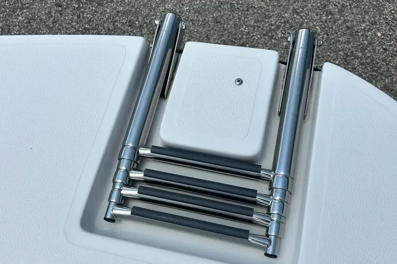 Slide: The Image of Foldable boat ladder on 2009 Starcraft Star Step, stainless steel design. - 30