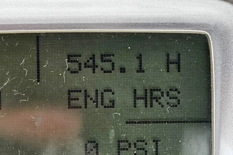 Slide: The Image of Display showing 645.1 engine hours on 2007 Silverton 38 Sport Bridge. - 15